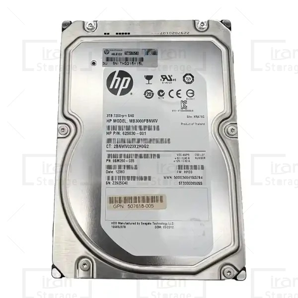 هارد hp 3tb sas 7.2K LFF